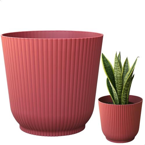 Cachepot Talin Vinho 2,5L 16cm x 15cm de Polipropileno Duro e Resistente, Compativel com Sistema Autoirrigável - Vaso Decorativo Elegante para Plantas - Top Garden