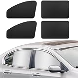 Silver Car Window Sun Shade - Side Thiken Curtain Magnetic 100% Block Light Car Window Covers with Cooler Feeling (Silver, D-4pcs)