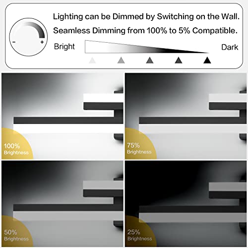 Image of PRESDE 40 inch LED Bathroom Vanity Light, Modern Black Wall Bar Fixture Over Mirror Dimmable