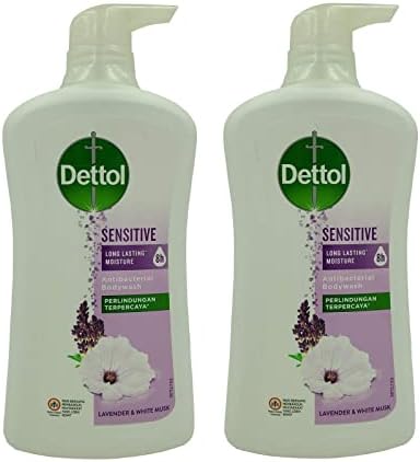 Dettol Anti Bacterial pH-Balanced Body Wash, Sensitive, 21.1 Oz / 625 Ml (Pack of 2)