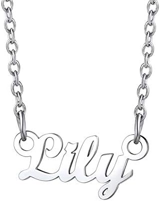 PROSTEEL Women Stunning Custom Name Necklace, Dainty Name Plate Necklace Jewelry Personalized Gifts, Stainless Steel/Gold Platd Send Gift Box