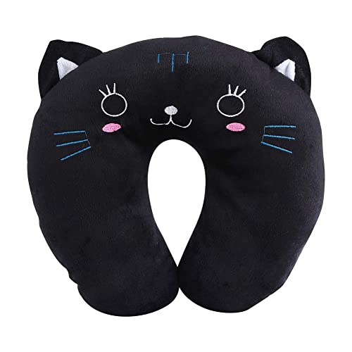 Cute U-Shaped Pillows with Animal, Ultra Soft Kids Neck Pillow Kids Neck Support for Children/Boys/Girls/Travel(Black cat) by Cyrank - Used condition - CA$14.82