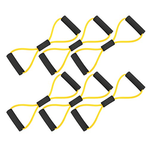Banda de Resistencia Figura 8 Pulga de Cuerda Fitness Yoga Strap Cinturón TPE Bandas de Resistencia de Gimnasia para el Gimnasio para el Gimnasio Actividades al Aire Libre 6 Piezas (Amarillo)