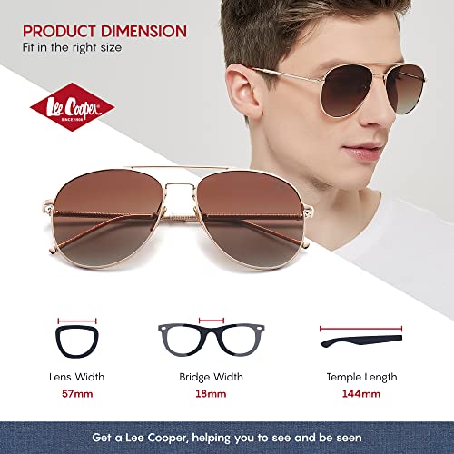 image for Lee Cooper Polarized Aviator Sunglasses for Smart Men with UV Protecti