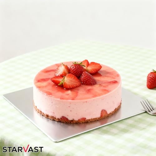 Carton argenté de 2 mm d'épaisseur STARVAST support gâteau rectangulaire 40x30