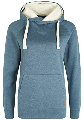 OXMO Julia capuchontrui voor dames, hoodie, pullover met capuchon - blauw (ensign blue 70260), maat: xl