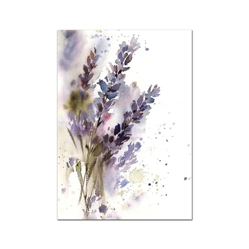 Affiche aquarelle fleur violette KemneT 2 tableaux sur toile 50x70 cm - 4