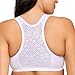 Glamorise Full Figure Plus Size Front-Closure Cotton T-Back Comfort Bra Wirefree #1908 White