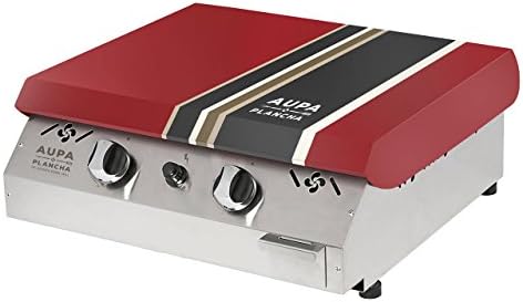 Aupa Plancha Two Burner Flattop Gas Grill, Red