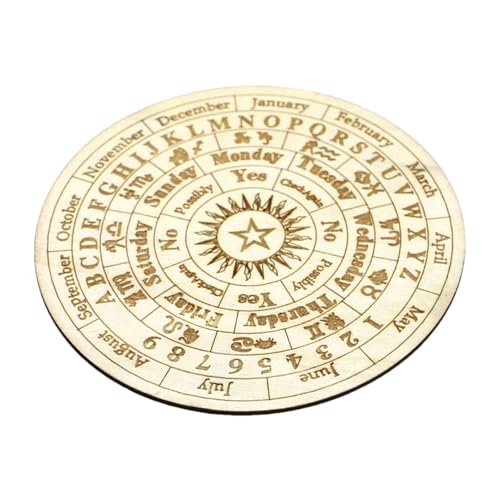 スター振り子ボード, 装飾的な木製のダウジングボード, 形而上学的メッセージボード、スピリット祭壇装飾用の魔 術 占いツール、15cm,15 センチメートル木製装飾ボード占い形状情報ボード魔術祭壇用品セット初心者魔女用品ラウンド