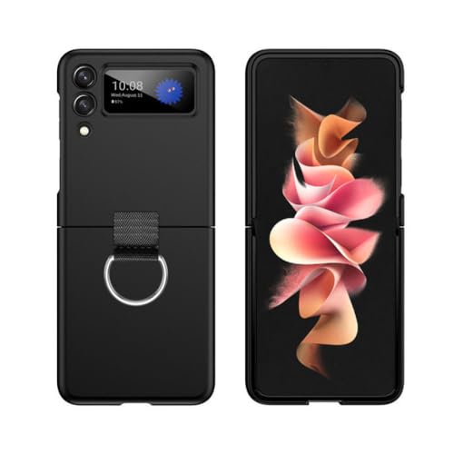 Housse Samsung Z Flip 5 noire coque mince antichoc Galaxy ZFlip5 à anneau