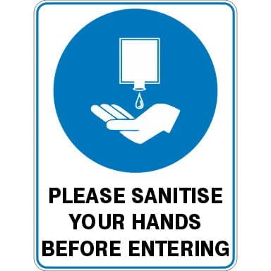 Please Sanitise Your Hands Before Entering Mandatory Signs Metal Tin Sign 8 x 12 inch for Industrial & Commercial