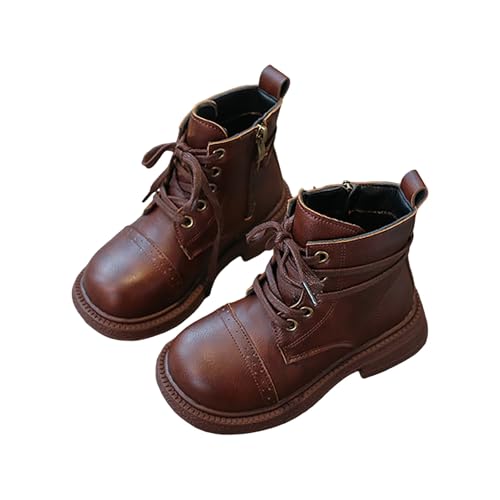 IWIHMIV Girl Ankle Boots Kids Warm Side Zipper Leather Short Booties Winter Non Slip Outdoor Riding Short Boots2