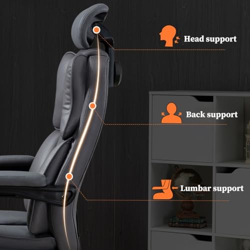Chaise de bureau ergonomique contre le mal de dos avec dossier haut - 4