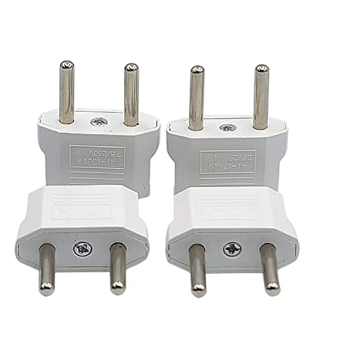 European Travel Plug, American USA to European Plug Adapters, German French Iceland Spain Greece Norway adapters for Europe, Perfect for Travelling(4-Pack White) - Image 3