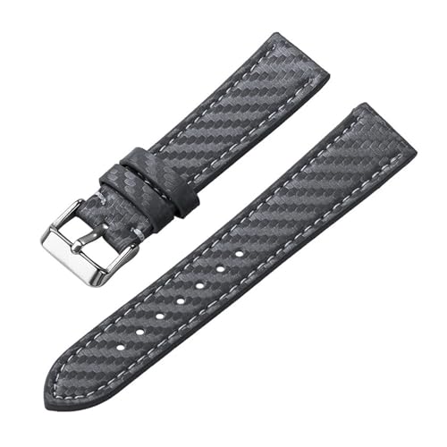 [XTNGIRKGY] Carbon Fiber Genuine Leather Watch Band 18mm 20mm 22mm 24mm Carbonfiber Grain Bracelet Strap