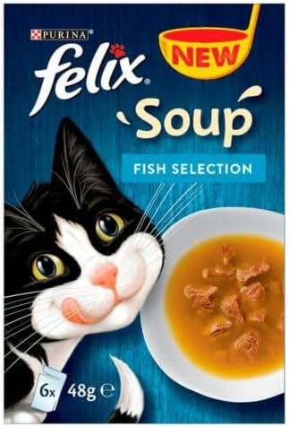 Felix Soup Adult Cat Mixed Pack 24 Pouches-Farm Selection (12x40g), Mixed Selection (12x40g) plus exclusive sample of Dragonfly Products 'Cats Snacks'