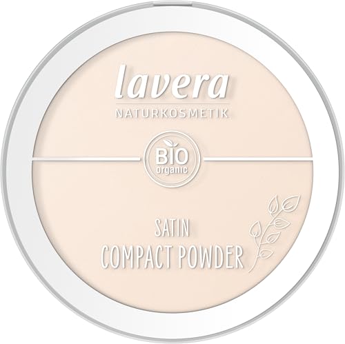 lavera Satin Compact Powder -Poudre Compacte - Light 01- nude - Huile d'amande bio & Poudre de riz bio - Végan - matifiante - longue durée - texture veloutée (1 x 9,5g)