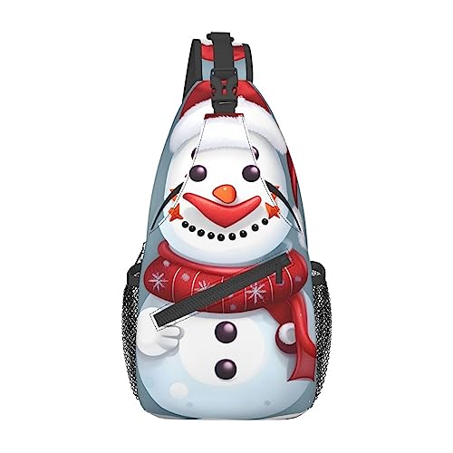 Sac à dos à bandoulière bonhomme de neige noir One Size pour homme et femme