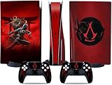 MaD Vision® Extra-Durable Skin Kit per PlayStation 5 (PS5) Disc | Set di Pellicole Adesive in Vinile Opaco per la Console e 2 Controller - per ACS|Assassin's Creed Shadows Design