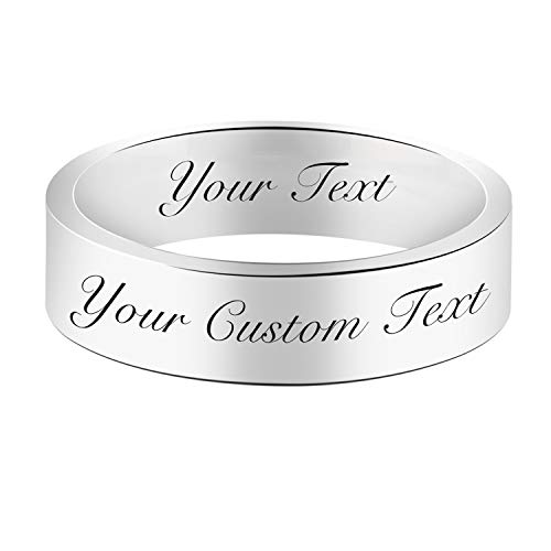 Fanery Sue Personalized Ring for Men Women Custom Engraved Name Promise Ring Wedding Band Valentines Mothers Gift (6mm, 10)