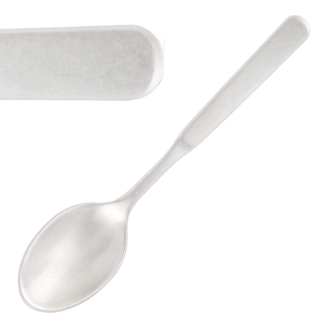 Pintinox GN777 Casali Stonewashed Tea Spoon (Pack of 12) | Textured vintage finish masks scratches and wear in high-volume commercial kitchens, ensuring reliable daily service.