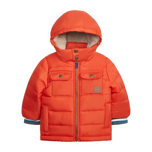 Image of LONDON FOG Boys' Heavyweight Winter Puffer Coat With Sherpa-lined Hood and Chest Pockets