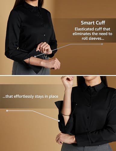 Image of Symbol Premium Women's Cotton Stretch Formal Shirt | Full Sleeve Button-Down | Regular Fit | Office-Wear | Desk-to-Dinner (Available in Plus Sizes)