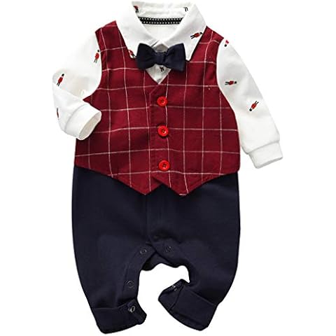 Famuka Baby Strampler Baby Junge Smoking Taufe Hochzeit Anzug Cover