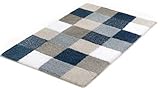 Farbe: blau Kleine Wolke Badteppich Caro Mare 55x 55 cm WC-Vorleger mit Ausschnitt blau