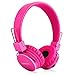 Bluetooth Volume Limiting Kids Headphones,Sodee Wireless/Wired Stereo Over-ear HD Headset with Share port SD Card FM Radio In-line Volume Control Microphone for Children Adults ( Pink )