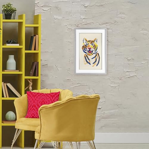 Impression encadrée Tiger Roar sous verre 58x43 cm Stupell