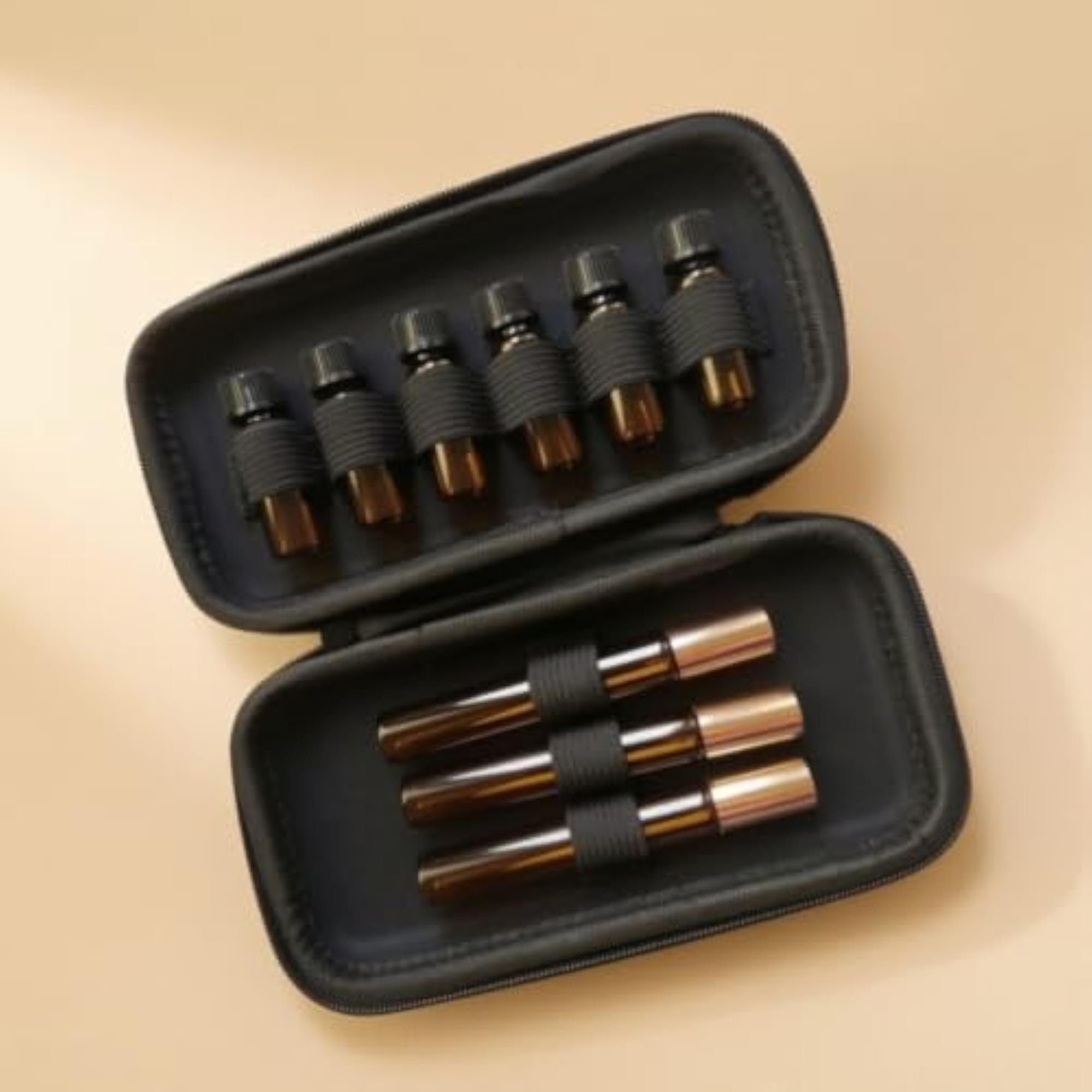Compact Essential Oil Storage Case, Textured Organizer