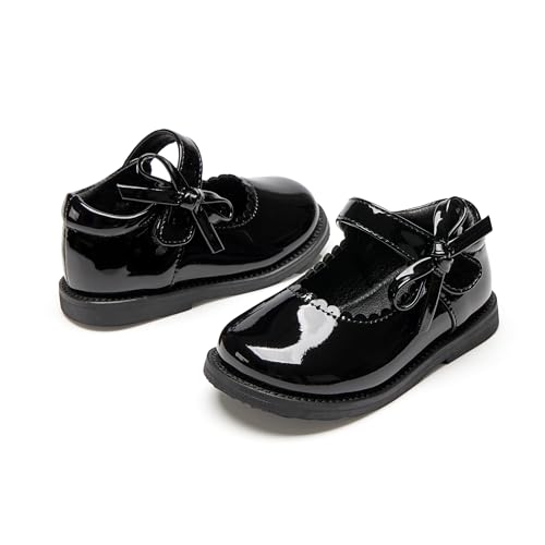 Image of PHIRAMIN Toddler Girl Mary Jane Student Oxford Shoes-Little Girl School Uniform Shoes for Wedding Party