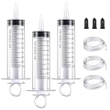 3 Stück 100ml Spritze Große Spritzen mit Schlauch für Wissenschaftslabore Ohne Nadel für Nachfüllen und Messen Öl Klebstoffapplikator von Flüssigkeiten Füttern von Haustieren wissenschaftliche Labors