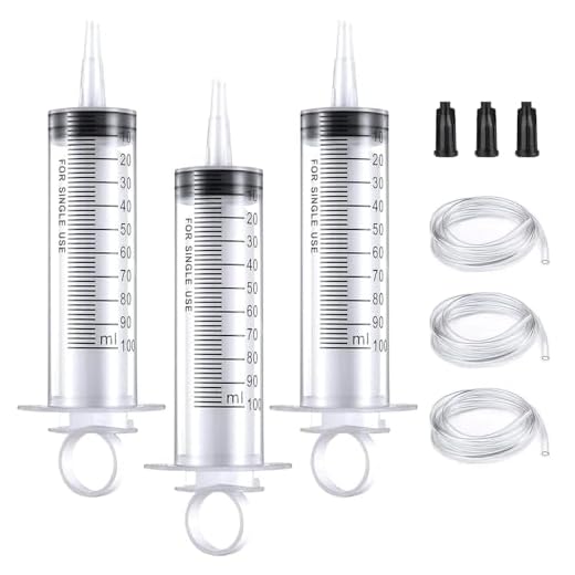 3 Stück 100ml Spritze Große Spritzen mit Schlauch für Wissenschaftslabore Ohne Nadel für Nachfüllen und Messen Öl Klebstoffapplikator von Flüssigkeiten Füttern von Haustieren wissenschaftliche Labors