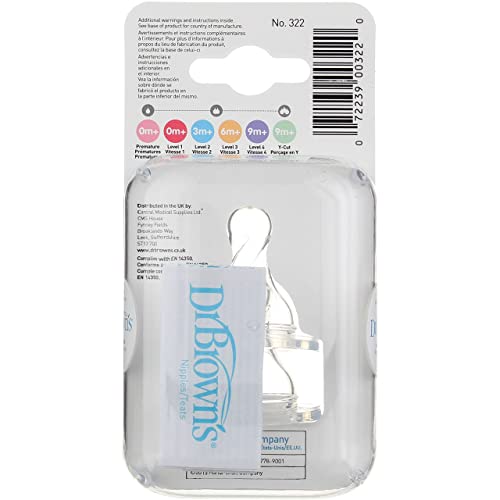 Dr Brown 2pk Level 2 Nipp Size 2ct Dr. Brown'S 2pk Level 2 Standard Nipple, 3-6 Months