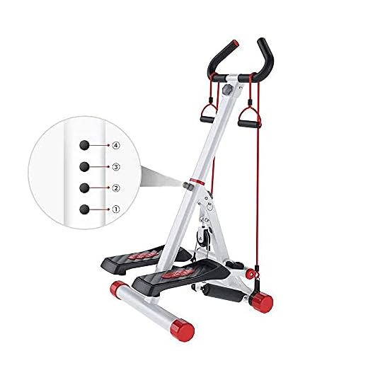 Justerbar höjd trappstegare, Aerobic Fitness Step Air Stair Climber Stepper med armstöd Träningsmaskin med motståndsband 53x38x120cm TDD
