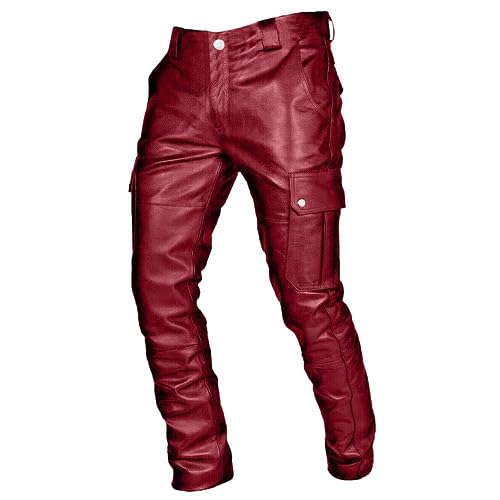 Pantaloni Moto Slim Fit 4XL, Rosso