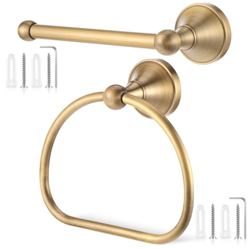 2 Pieces Antique Hand Towel Holder and Toilet Paper Holder Set