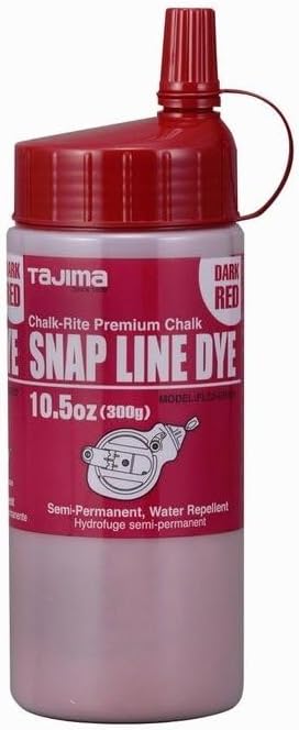 6 Pack Tajima PLC3-DR300 Chalk-Rite Dark Red Water Repellent Chalk