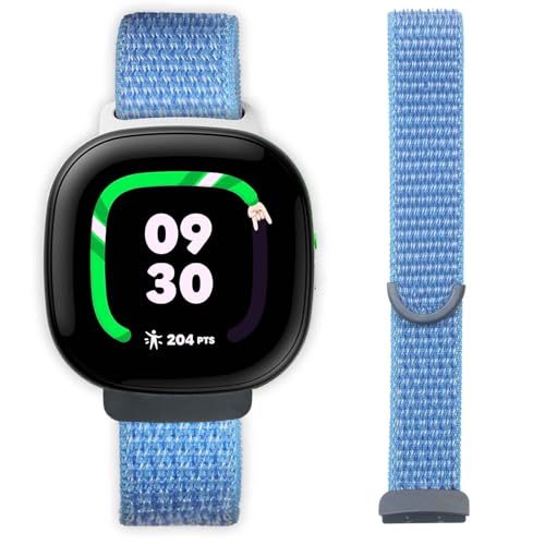 TopPerfekt Bands Compatible with Fitbit Ace LTE Band Soft Durable Braided Nylon Material Straps Water Resistant Breathable Sport Replacement - Navy Blue