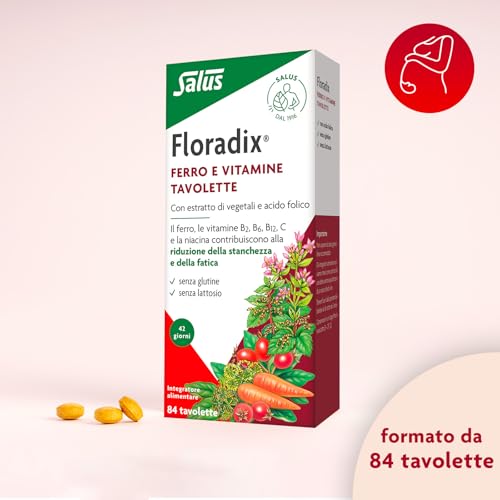 Salus Floradix  Integratore Contro la Stanchezza con Ferro 84 Tavolette - 2