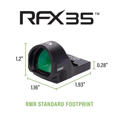Viridian RFX35 1x22 Micro Green Dot, RMR Mounting Pattern, Featuring Instant-ON (RFX35 Black) - Thumbnail 5