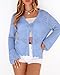 BTFBM Summer Cardigans for Women Lightweight 2026 Spring Crochet Mesh Long Sleeve Tie Front Knit Beach Vacation Outfits(Light Blue, Large)