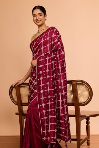Taneira pink murshidabad silk saree in pure silk – image 2