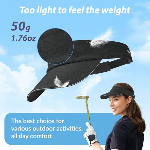 Image of Sukeen Women's Adjustable Fit Runners Lightweight Comfort Performance Visor, Sports Sun Visor One Size Fits Most