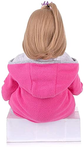 60cm 24 Zoll lebensechte Reborn Babypuppen mit Langen Haaren Realistische Weiche l Silikon Kleinkind Jungen Mädchen… – Bild 7