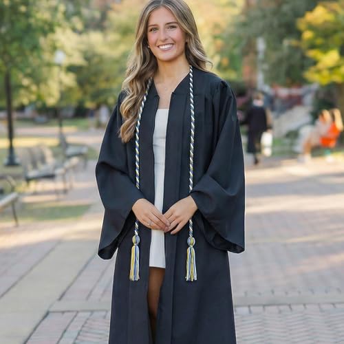 Image of GraduationMall Graduation Honor Cord 68 inch RoyalGoldWhite