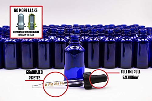 1 Oz (30Ml) Cobalt Blue Dropper Bottles With Graduated Dropper Assemblies- Pack Of 120 #TOP1